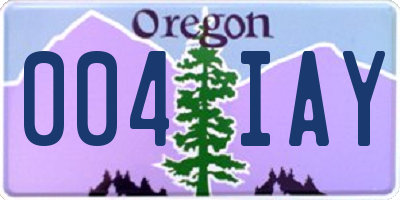 OR license plate 004IAY