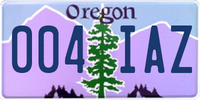 OR license plate 004IAZ