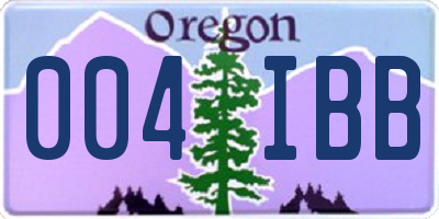 OR license plate 004IBB
