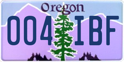 OR license plate 004IBF