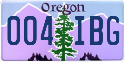 OR license plate 004IBG