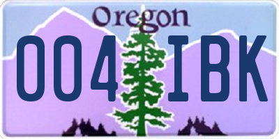 OR license plate 004IBK