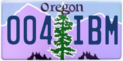 OR license plate 004IBM