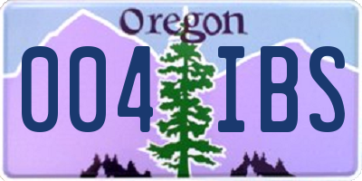OR license plate 004IBS