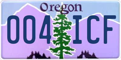 OR license plate 004ICF