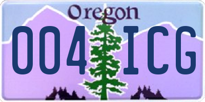 OR license plate 004ICG