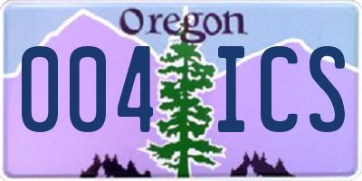 OR license plate 004ICS