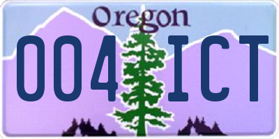 OR license plate 004ICT