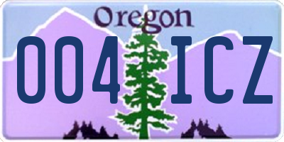 OR license plate 004ICZ