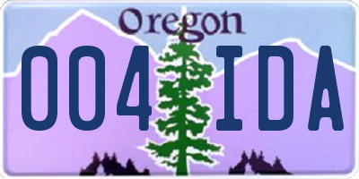 OR license plate 004IDA