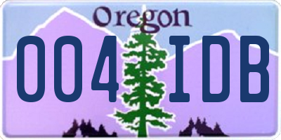OR license plate 004IDB