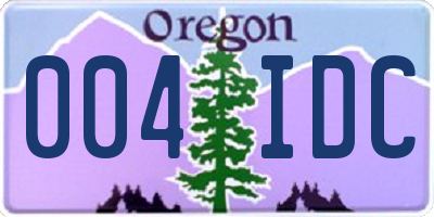 OR license plate 004IDC