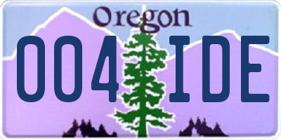OR license plate 004IDE