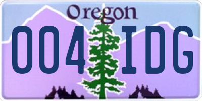 OR license plate 004IDG