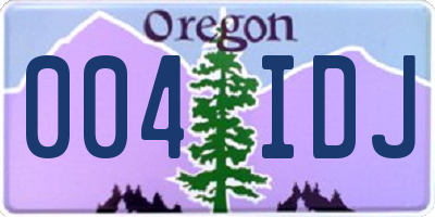 OR license plate 004IDJ