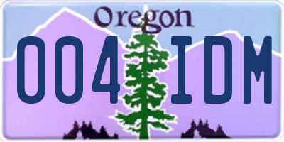 OR license plate 004IDM