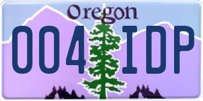 OR license plate 004IDP