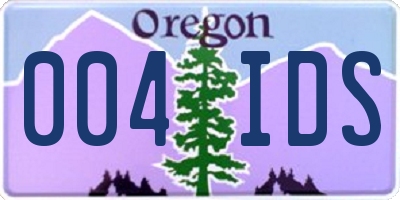 OR license plate 004IDS