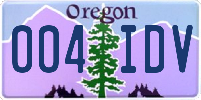 OR license plate 004IDV