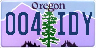 OR license plate 004IDY