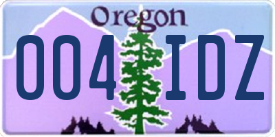 OR license plate 004IDZ