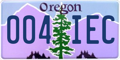 OR license plate 004IEC