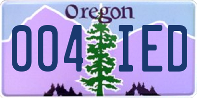 OR license plate 004IED