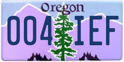 OR license plate 004IEF