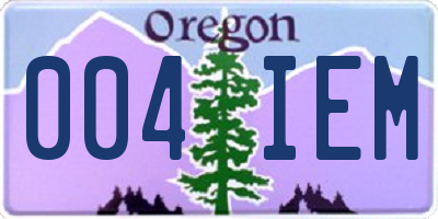 OR license plate 004IEM