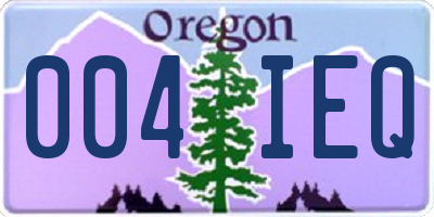 OR license plate 004IEQ