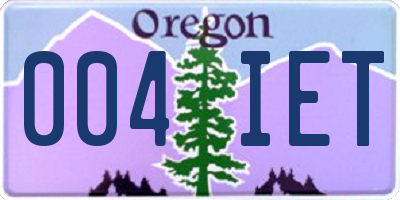 OR license plate 004IET
