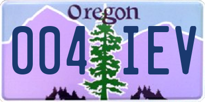 OR license plate 004IEV