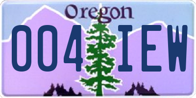OR license plate 004IEW