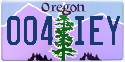 OR license plate 004IEY