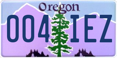 OR license plate 004IEZ