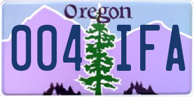 OR license plate 004IFA