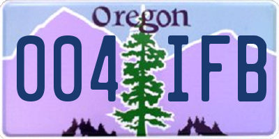 OR license plate 004IFB