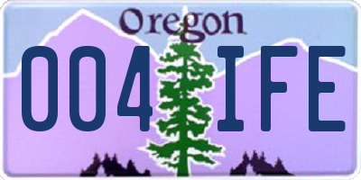 OR license plate 004IFE