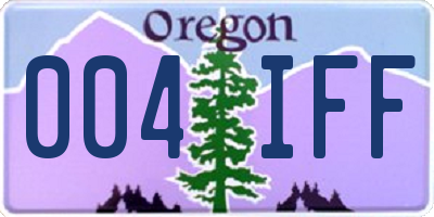 OR license plate 004IFF