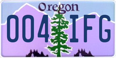 OR license plate 004IFG