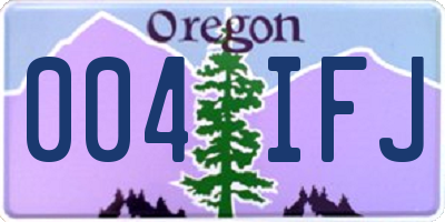 OR license plate 004IFJ