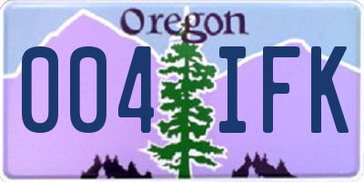 OR license plate 004IFK