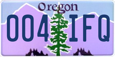 OR license plate 004IFQ