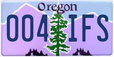 OR license plate 004IFS