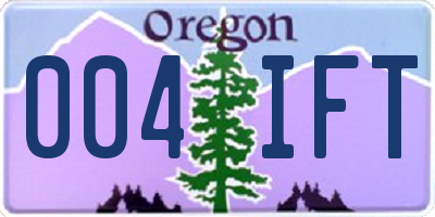 OR license plate 004IFT