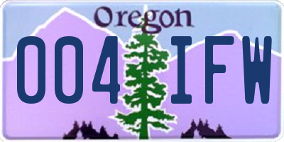 OR license plate 004IFW