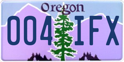 OR license plate 004IFX