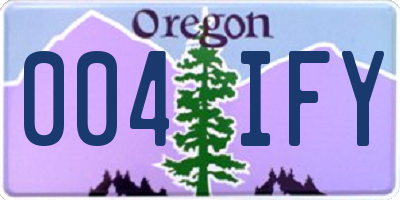 OR license plate 004IFY