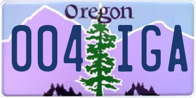 OR license plate 004IGA