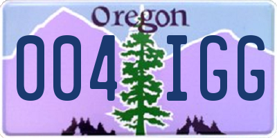 OR license plate 004IGG